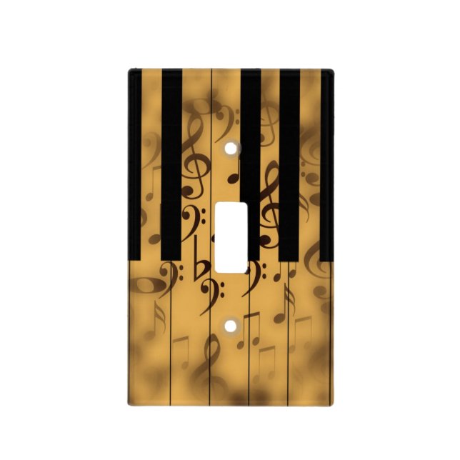 Vintage Piano Keys with Notes Light Switch Cover (Front)