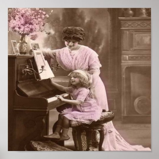 Vintage Piano Lessons Poster | Zazzle.com