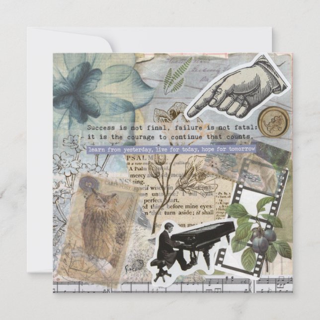 Vintage Piano Man Flat Greeting Card (Front)