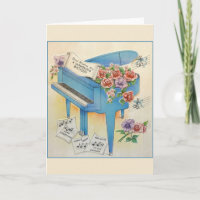 Vintage Piano Music Birthday Greeting Card