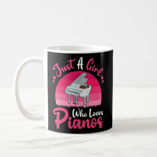 Vintage Piano Music  Just A Girl Who Loves Pianos  Coffee Mug