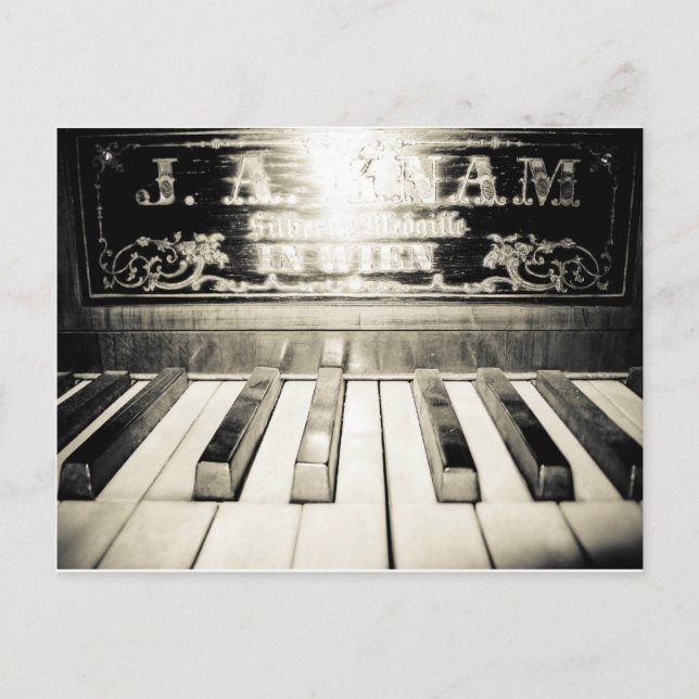 Vintage Piano Print Postcard (Front)