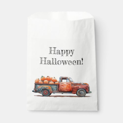 Vintage Pick_up Truck Pumpkin Harvest Favor Bag