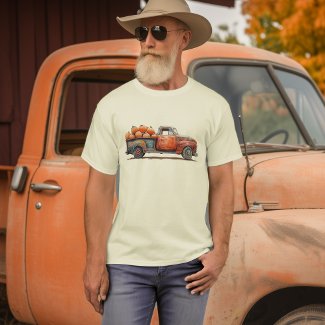 Vintage Pick-up Truck Pumpkin Harvest