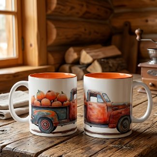 Vintage Pick-up Truck Pumpkin Harvest