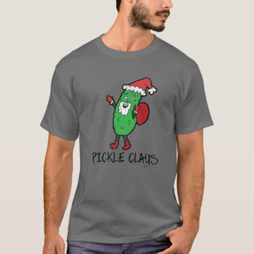 Vintage Pickle Claus Silly In Santa Hat T_Shirt