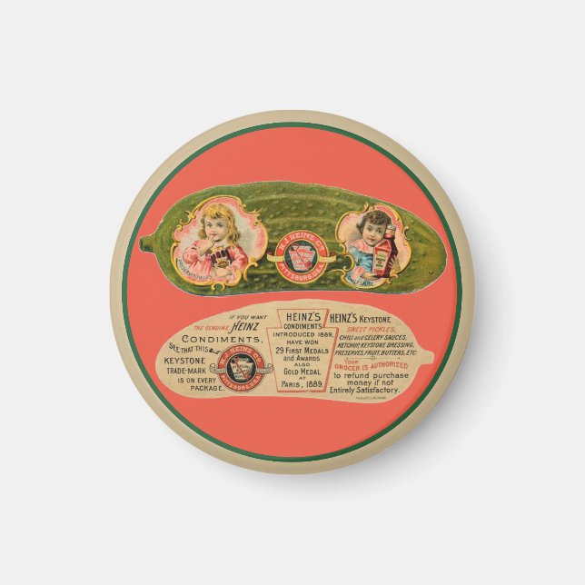 Vintage pickle food label kitchen magnet (Front)