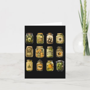 Vintage Pickle Jar Halloween Canned Pickle Spooky Card