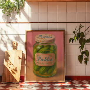 Vintage Pickle Jar Wall Art Retro Kitchen Decor