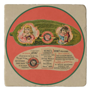 Vintage pickle label trivet