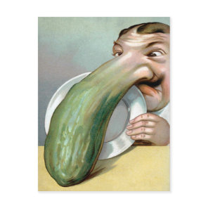 Vintage Pickle Nose Postcard