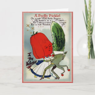 Vintage Pickle Valentine's Day Card
