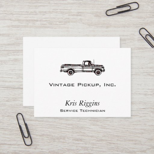 Customizable Vintage Pickup Business Card Templates