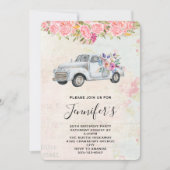 Vintage Pickup Truck Rustic Watercolor Birthday Invitation (Front)