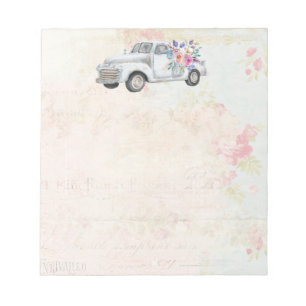 Vintage Pickup Truck Rustic Watercolor Notepad