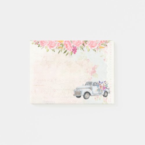 Vintage Pickup Truck Rustic Watercolor Post_it Notes