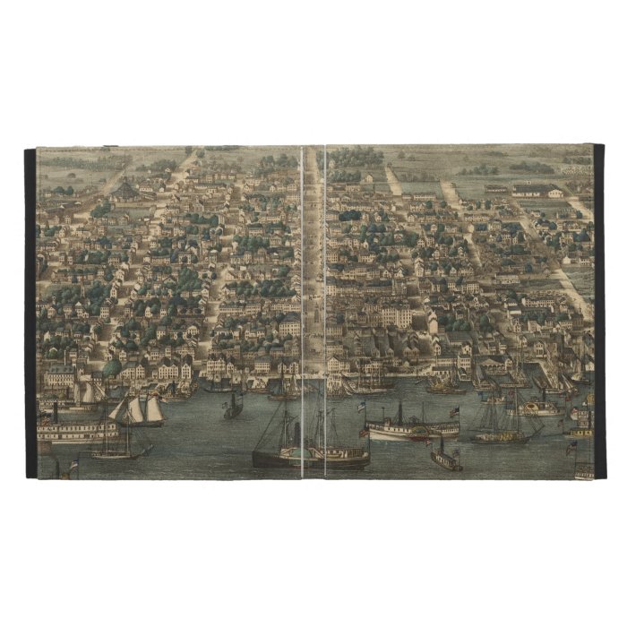 Vintage Pictorial Map of Alexandria VA (1863) iPad Folio Case