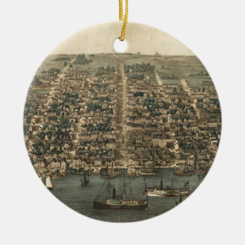Vintage Pictorial Map of Alexandria VA 1863 Ceramic Ornament