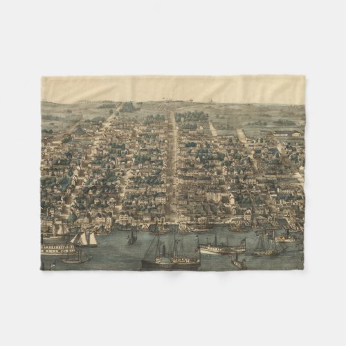 Vintage Pictorial Map of Alexandria VA 1863 Fleece Blanket