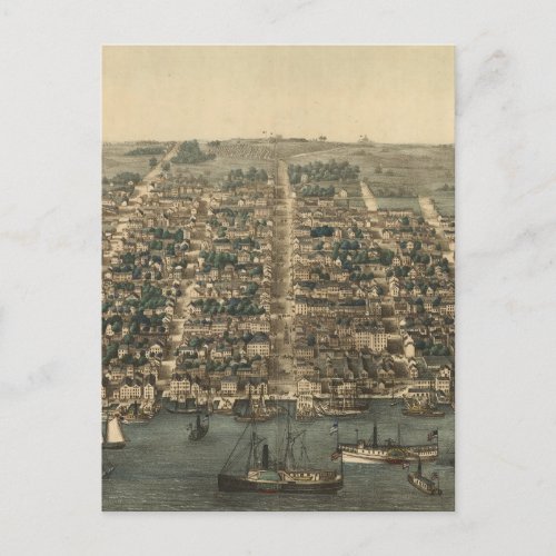 Vintage Pictorial Map of Alexandria VA 1863 Postcard