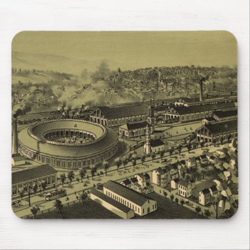Vintage Pictorial Map of Altoona PA 1895 Mouse Pad
