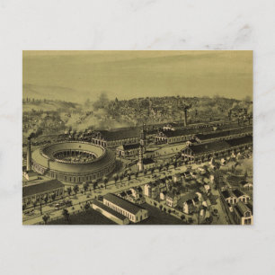 Vintage Pictorial Map of Altoona PA (1895) Postcard