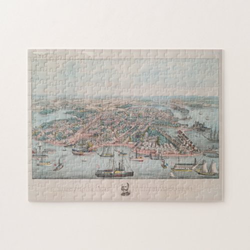 Vintage Pictorial Map of Annapolis MD 1864 Jigsaw Puzzle