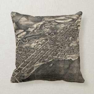 Vintage Pictorial Map of Aspen Colorado (1893) Throw Pillow