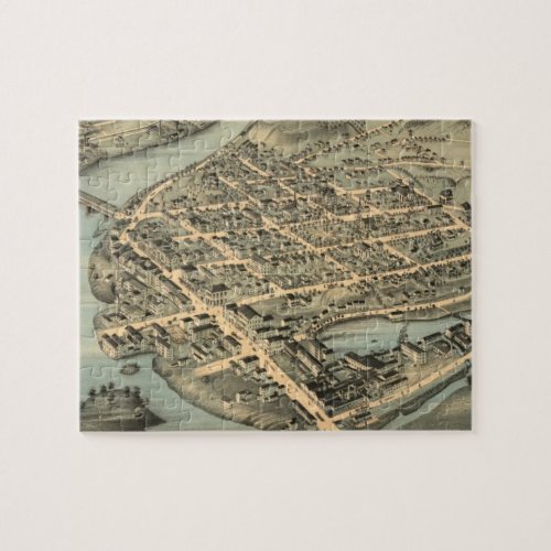 Vintage Pictorial Map of Birmingham CT 1876 Jigsaw Puzzle