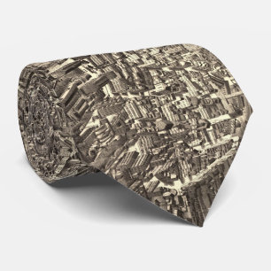 Vintage Pictorial Map of Boston (1880) Neck Tie