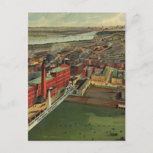 Vintage Pictorial map of Boston 1902 Postcard