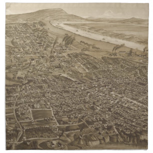 Vintage Pictorial Map of Chattanooga (1886) Napkin