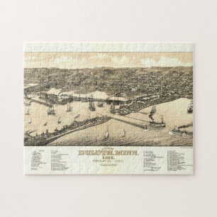 Vintage Pictorial Map of Duluth MN (1883) Jigsaw Puzzle