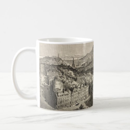 Vintage Pictorial Map of Edinburgh Scotland 1886 Coffee Mug