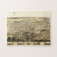 Vintage Pictorial Map of Fort Wayne Indiana (1868)