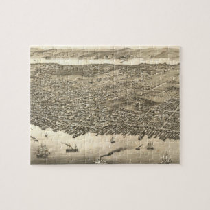 Vintage Pictorial Map of Halifax (1879) Jigsaw Puzzle