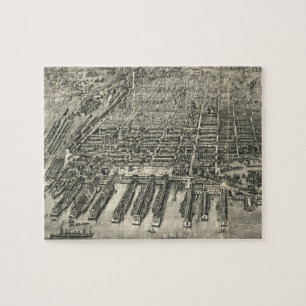 Vintage Pictorial Map of Hoboken NJ (1904) Jigsaw Puzzle
