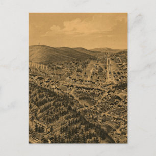 Vintage Pictorial Map of Hot Springs AR (1888) Postcard