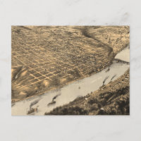 Vintage Pictorial Map of Kansas City (1869)