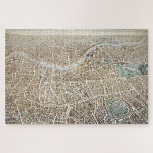 Vintage Pictorial Map of London 1851 Jigsaw Puzzle