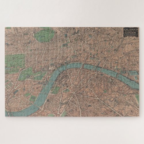 Vintage Pictorial Map of London England 1910 Jigsaw Puzzle