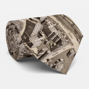 Vintage Pictorial Map of Lynn MA (1879) Neck Tie