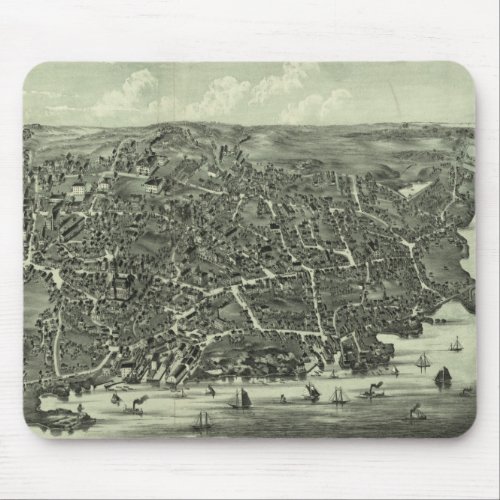 Vintage Pictorial Map of Marblehead MA 1882 Mouse Pad