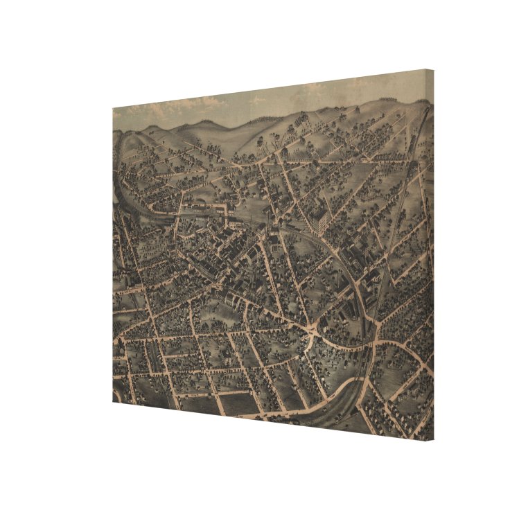 Vintage Pictorial Map of Middletown NY (1874) Canvas Print | Zazzle