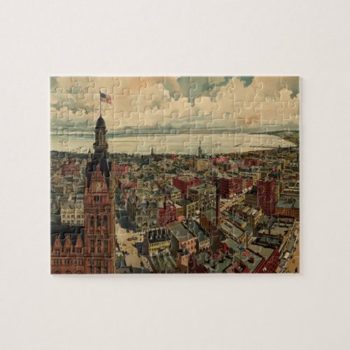 Vintage Pictorial Map of Milwaukee WI 1898 Jigsaw Puzzle