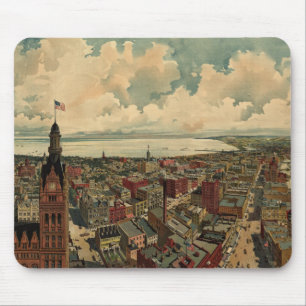 Vintage Pictorial Map of Milwaukee WI (1898) Mouse Pad