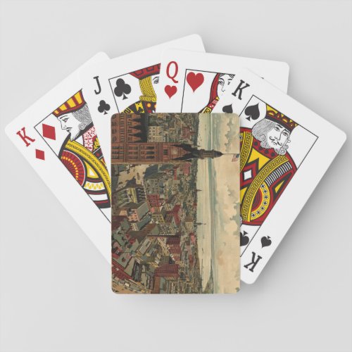 Vintage Pictorial Map of Milwaukee WI 1898 Playing Cards