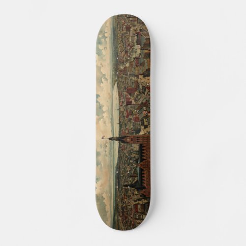 Vintage Pictorial Map of Milwaukee WI 1898 Skateboard