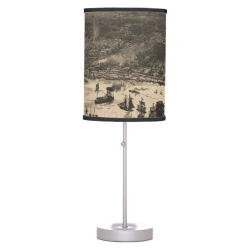 Vintage Pictorial Map of New Orleans 1884 Table Lamp