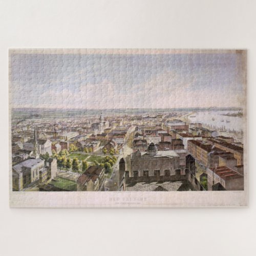 Vintage Pictorial Map of New Orleans LA 1852 Jigsaw Puzzle